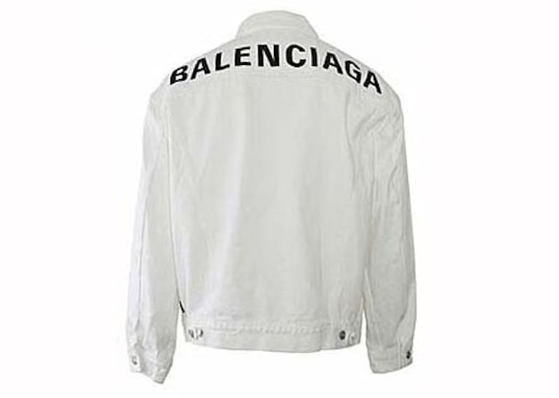Balenciaga Backlogo Denim Jacket White/Black