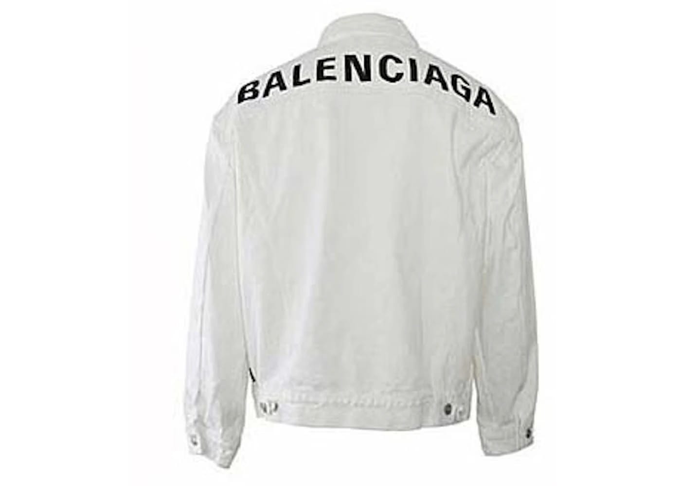 Balenciaga Backlogo Denim Jacket White/Black