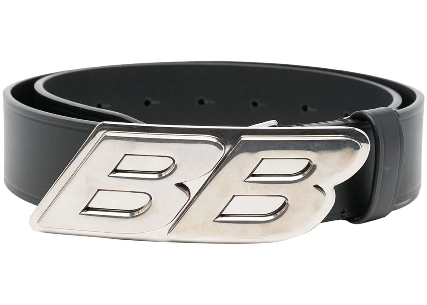 Balenciaga BB Logo Buckle Belt Black/Silver-tone