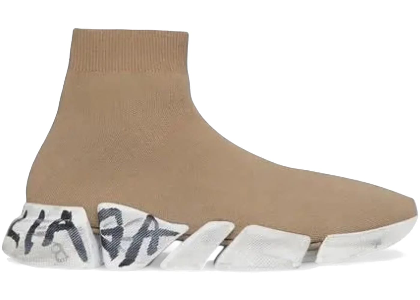 Balenciaga Speed 2.0 Worn-Out Graffiti Dark Beige