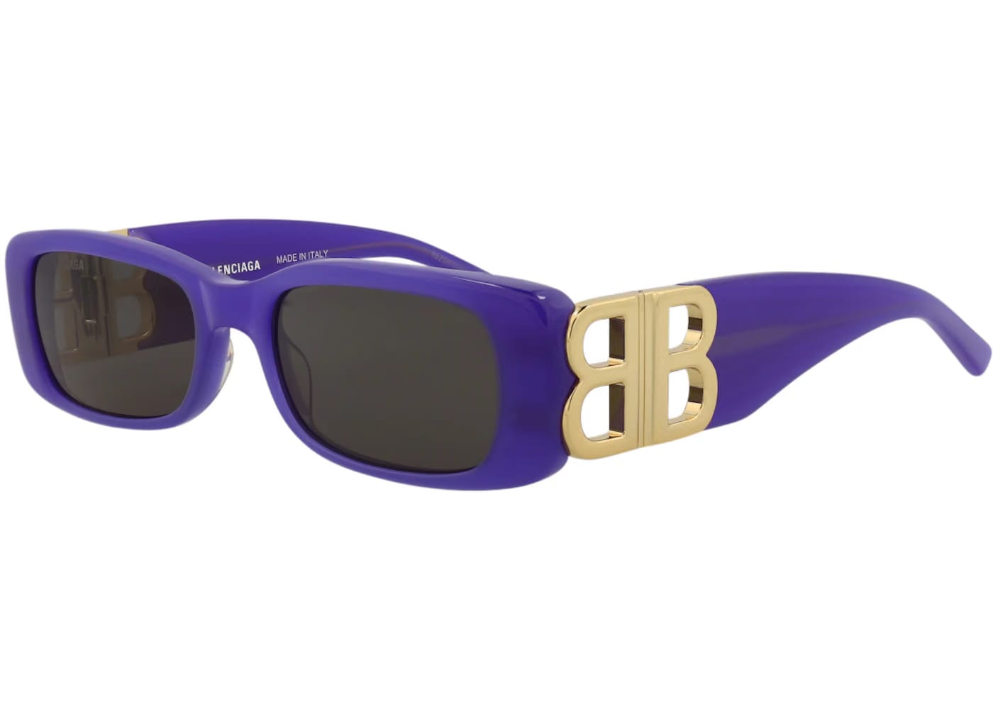 Balenciaga Square Rectangle Sunglasses Violet/Gold/Grey (BB0096S-30008871-004)