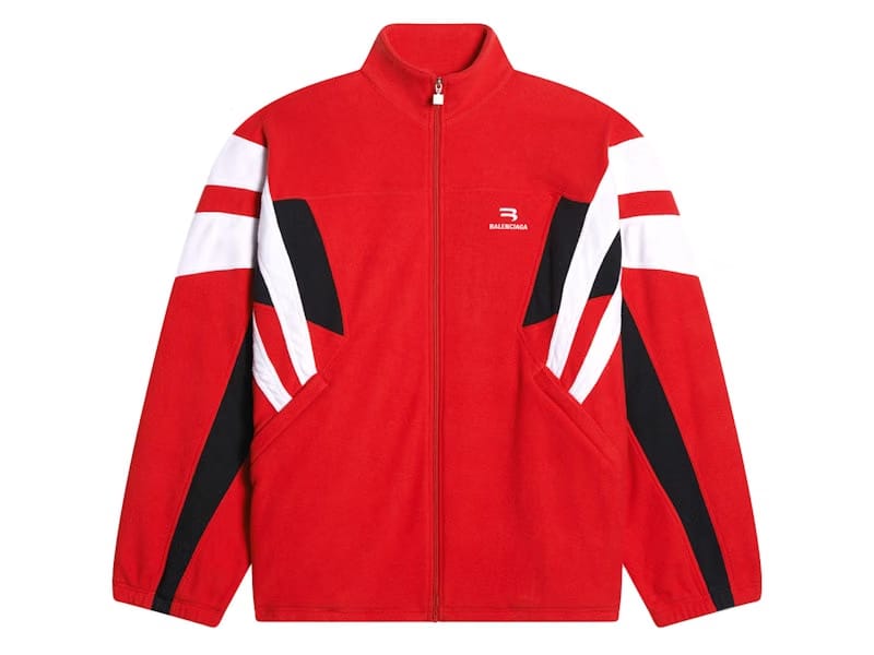 Balenciaga Sporty B Cosy Tracksuit Large Fit Jacket Red/Black/White