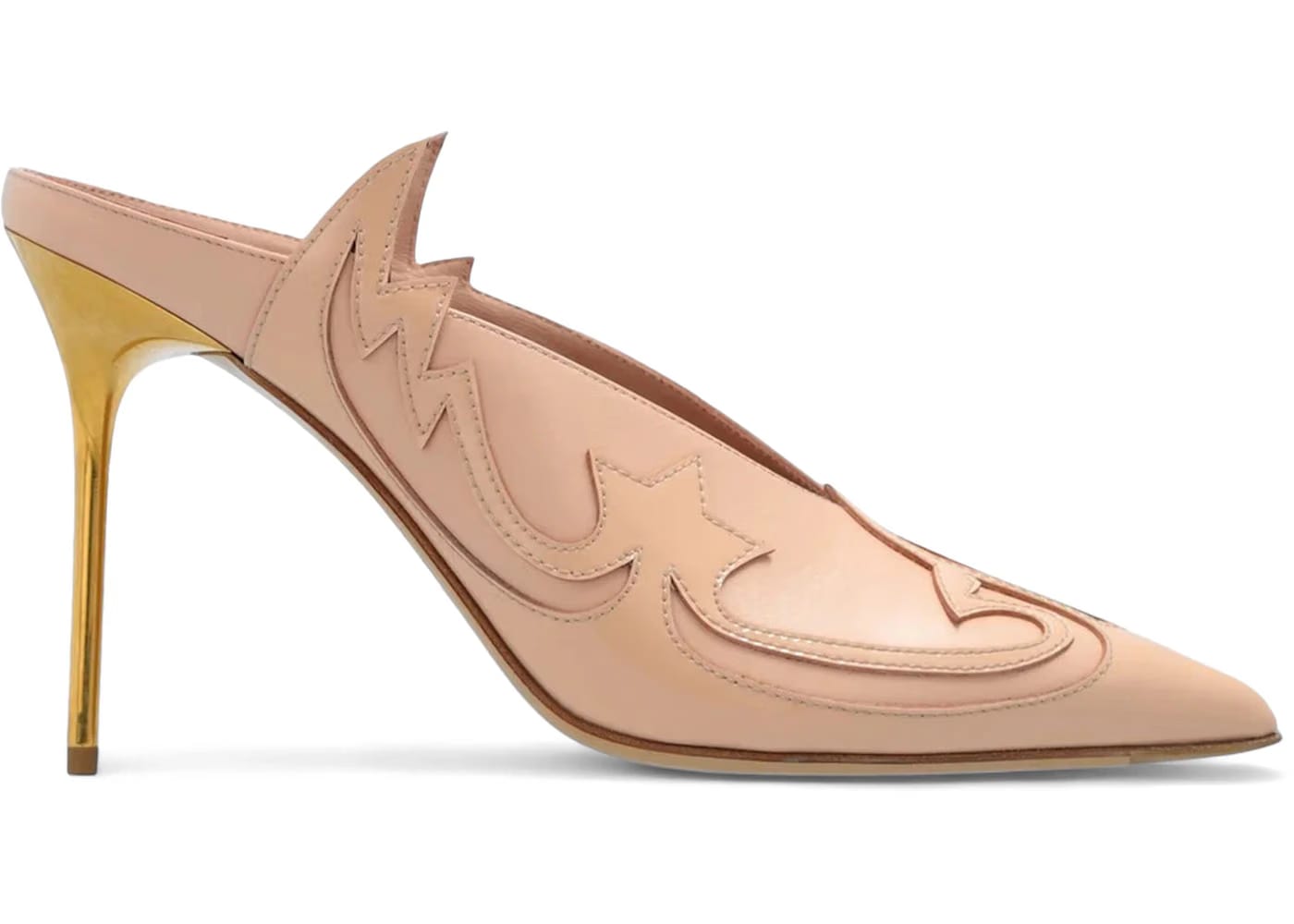 Balmain Ruby Western Heeled Mules Nude (Women's)
