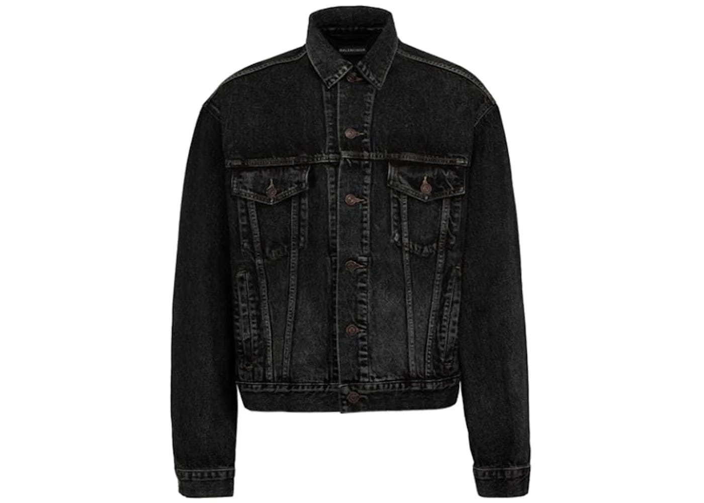 Balenciaga Logo Denim Jacket Black