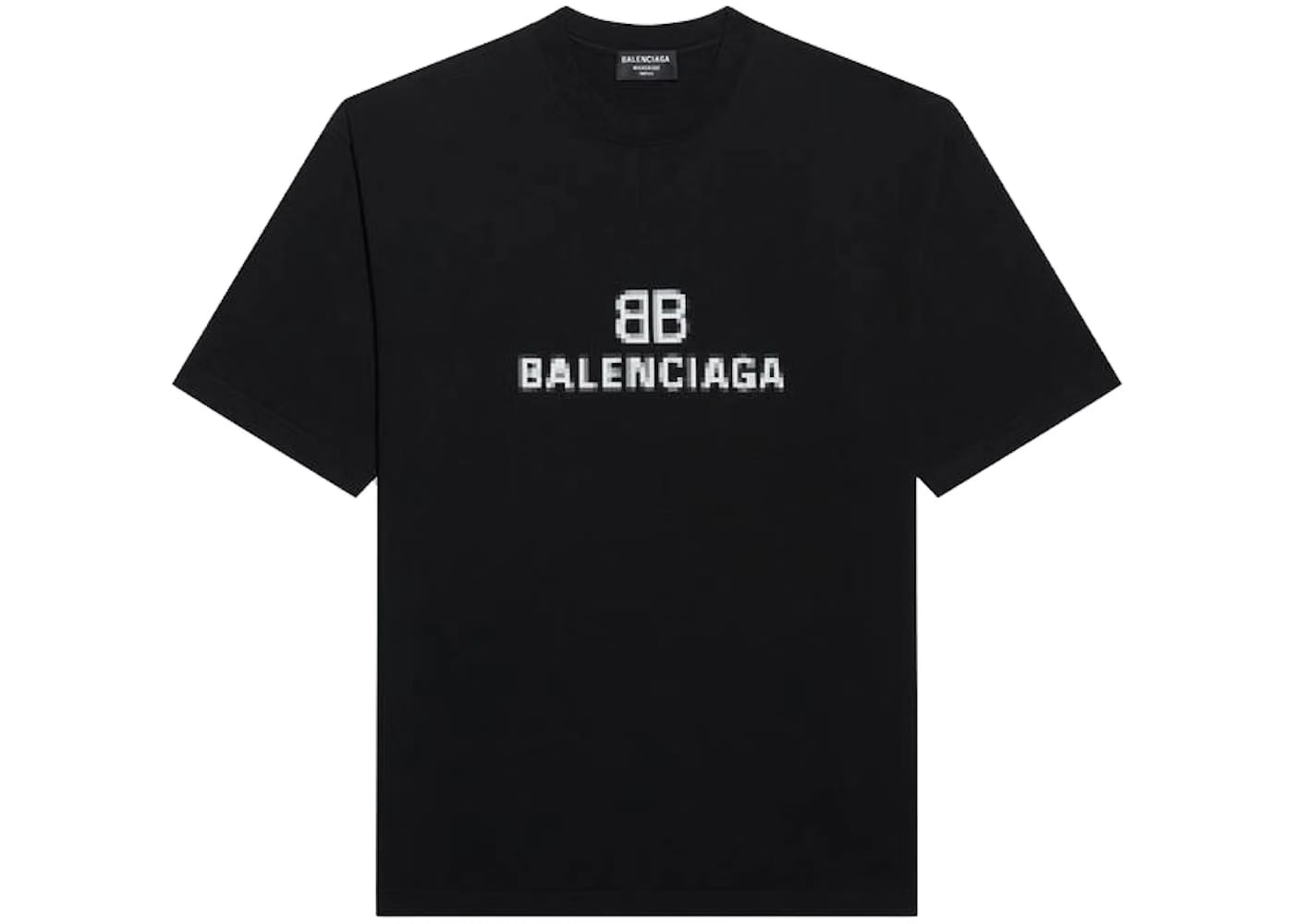 Balenciaga Mens BB Pixel Medium Fit T-Shirt Black