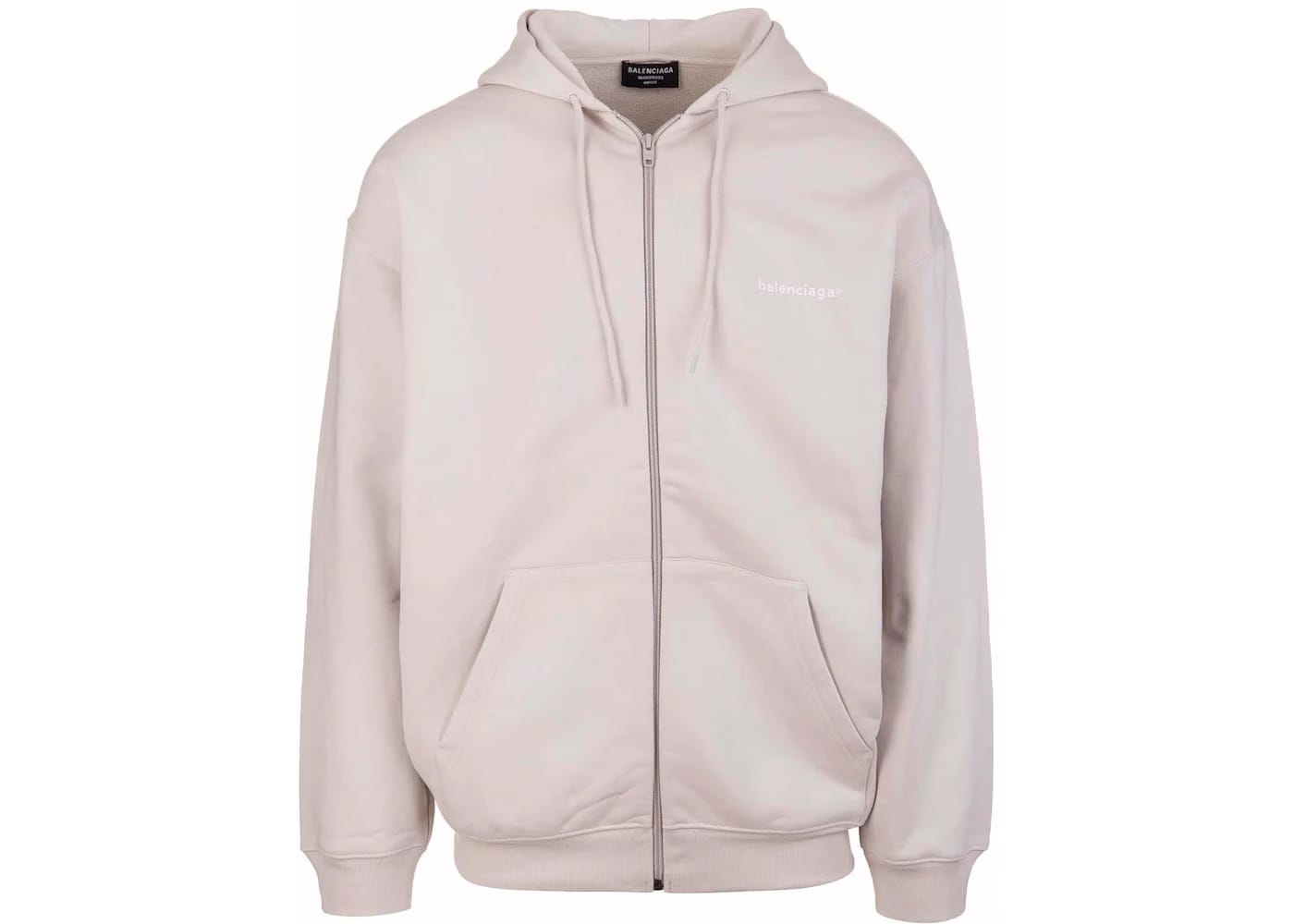 Balenciaga Medium Fit Zip Hoodie Light Beige