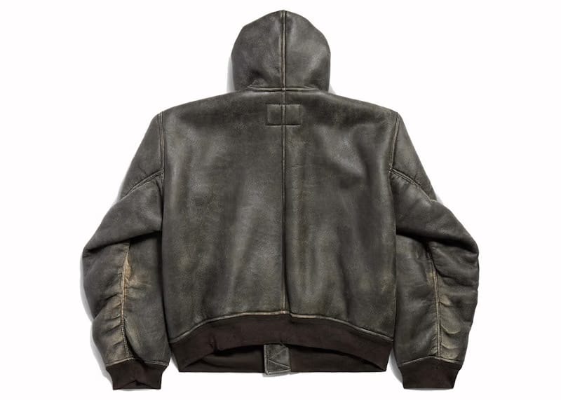 Balenciaga Shearling Zip-Up Large Fit Hoodie Brown