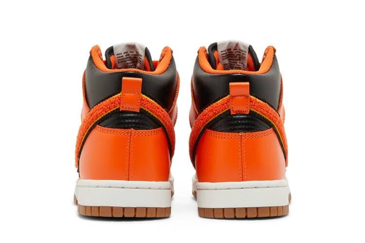 Nike Dunk High Chenille Swoosh Safety Orange
