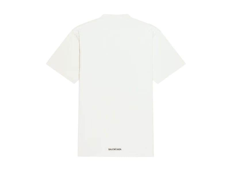 Balenciaga Back Hem Long Boxy Fit T-Shirt White