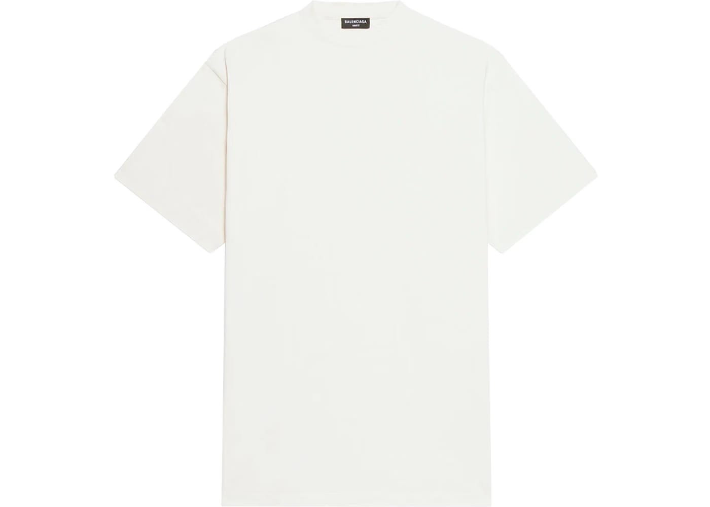 Balenciaga Back Hem Long Boxy Fit T-Shirt White