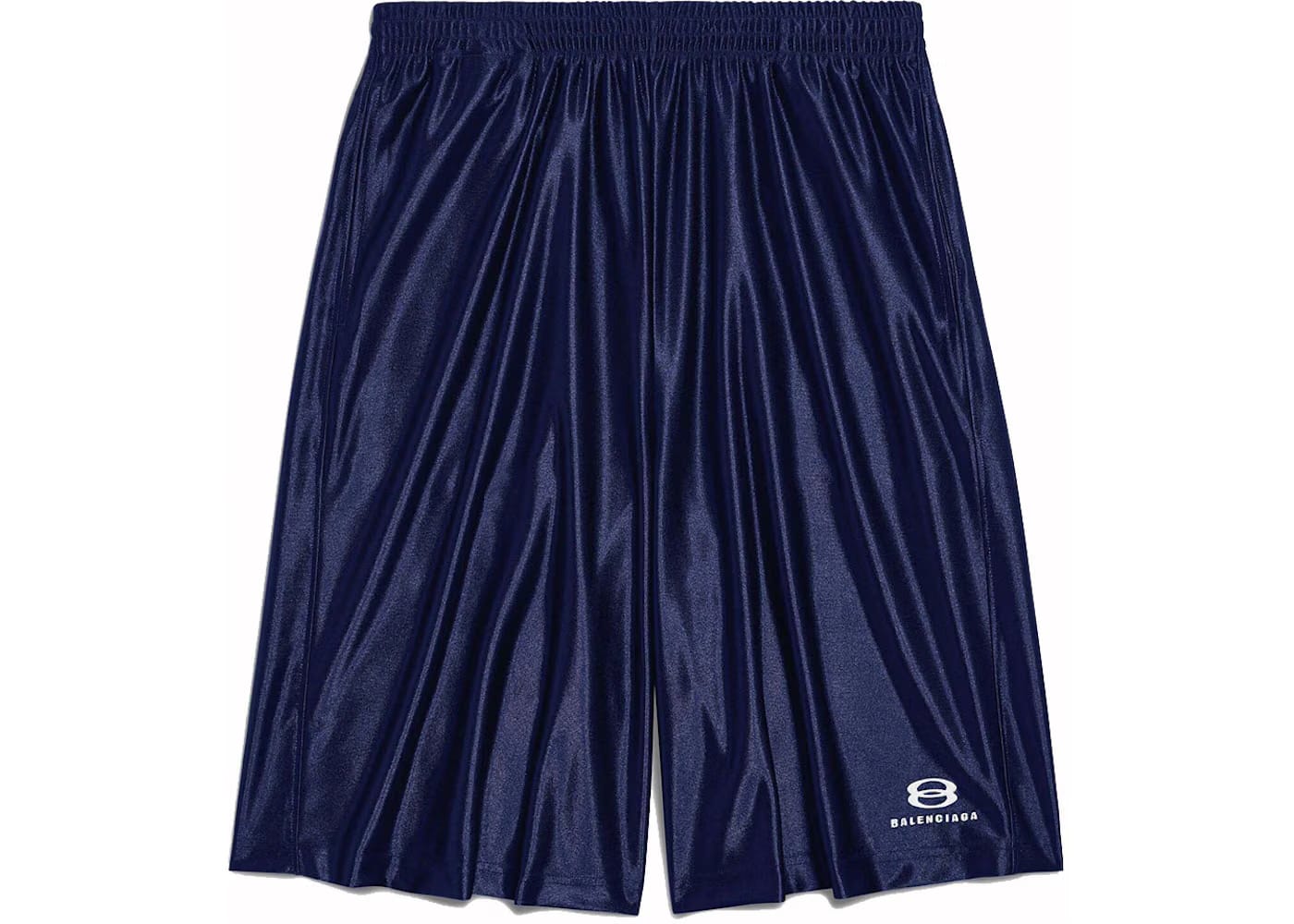 Balenciaga Men's Unity Sports Icon Basketball Shorts Dark Blue/White