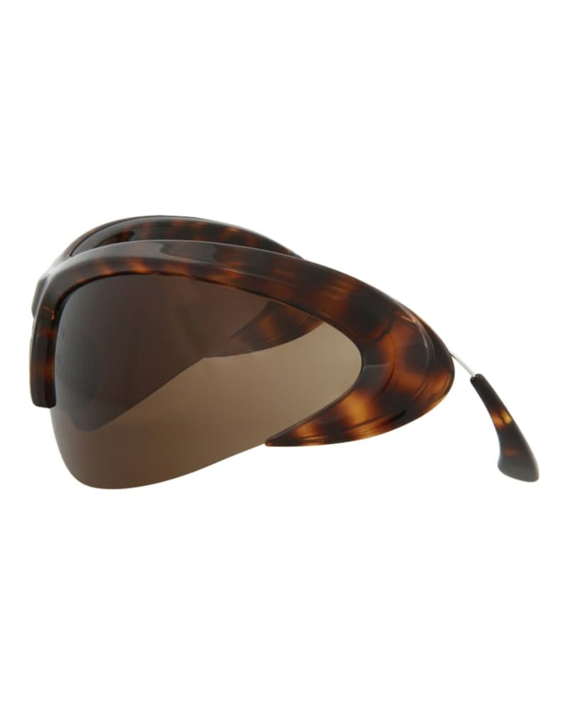 Balenciaga Shield-Frame Bio Injection Sunglasses Havana/Silver/Brown (BB0232S-30013513-002)