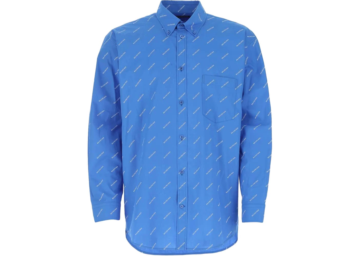 Balenciaga All Over Logo Shirt Blue White