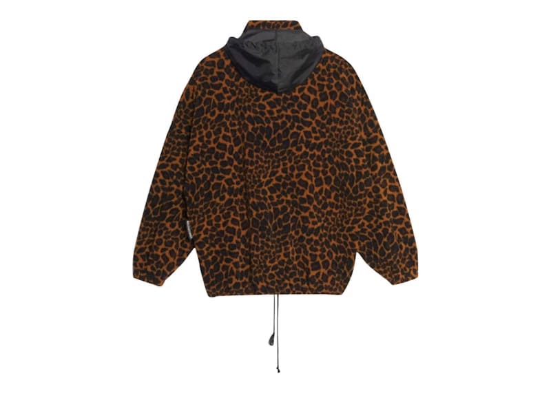 Balenciaga Oversize Fleece Leopard Jacket Brown