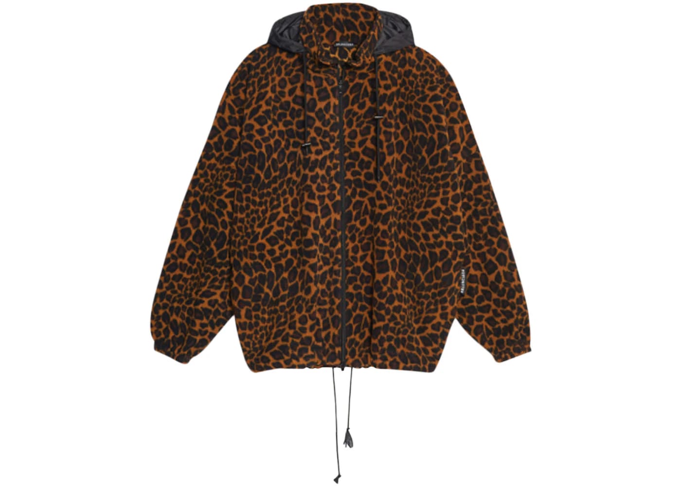 Balenciaga Oversize Fleece Leopard Jacket Brown