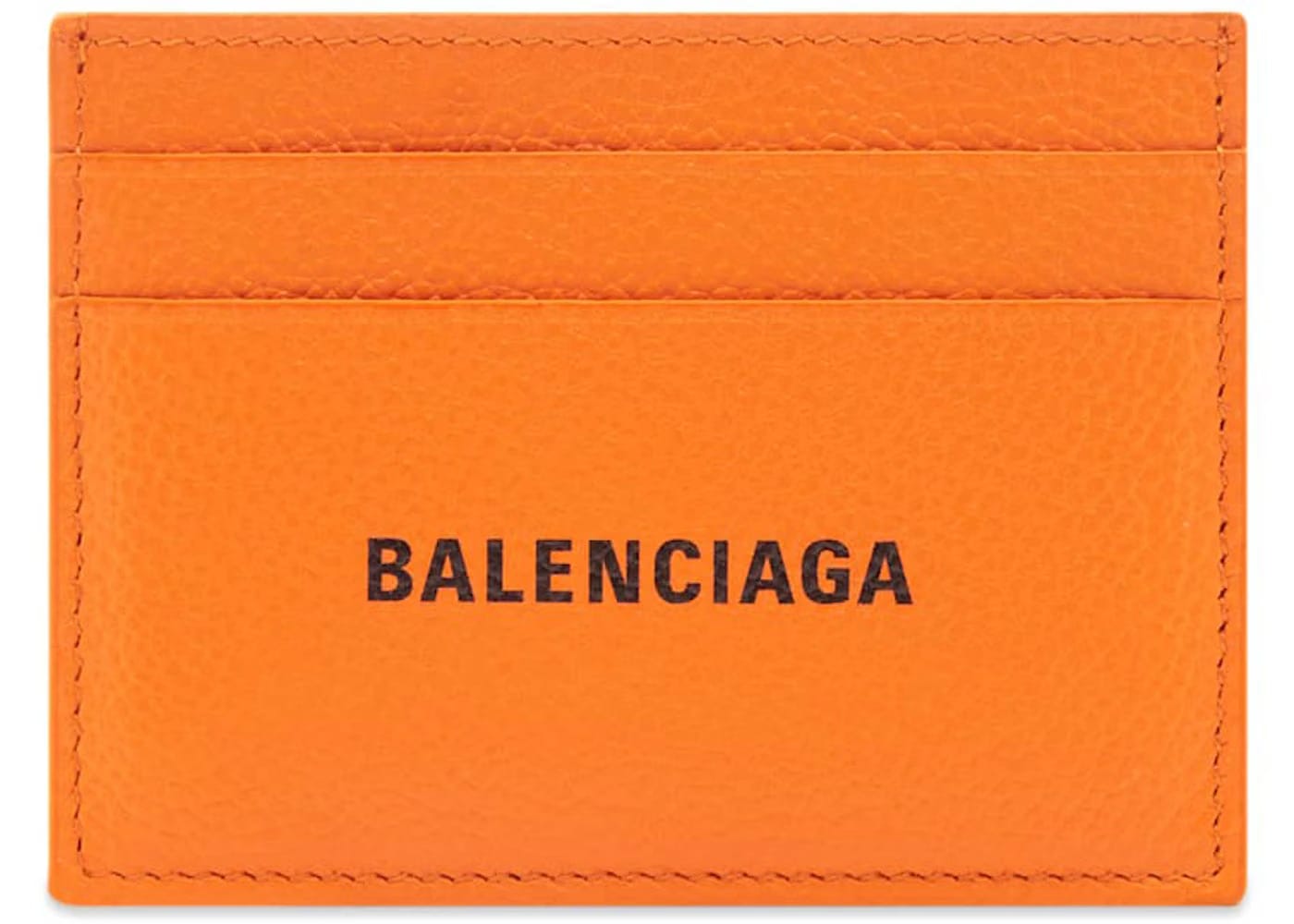 Balenciaga Logo (4 Card Slots 1 Bill Compartment) Card Holder Pop Orange/Black