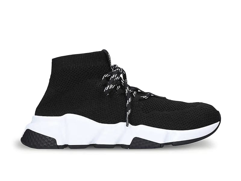 Balenciaga Speed Trainer Lace Up Black White Black (Women's)