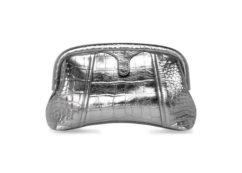 Balenciaga Editor Clutch XS Silver Metallized