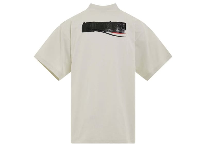 Balenciaga Gaffer Logo Large Fit T-Shirt Beige