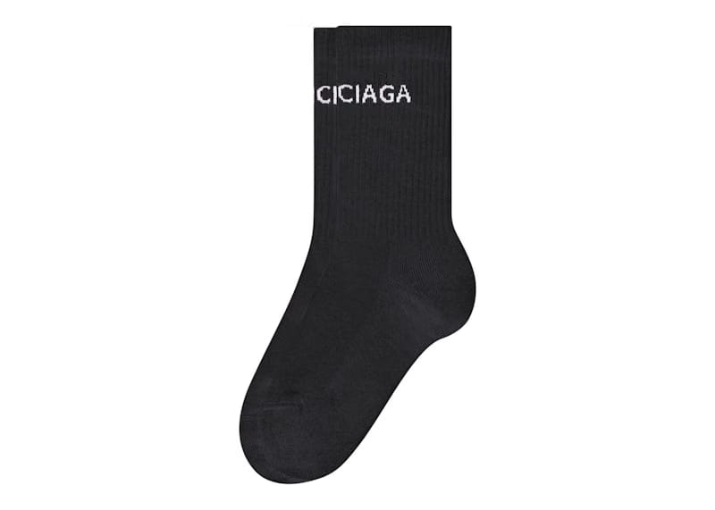Balenciaga Logo Socks Black/White