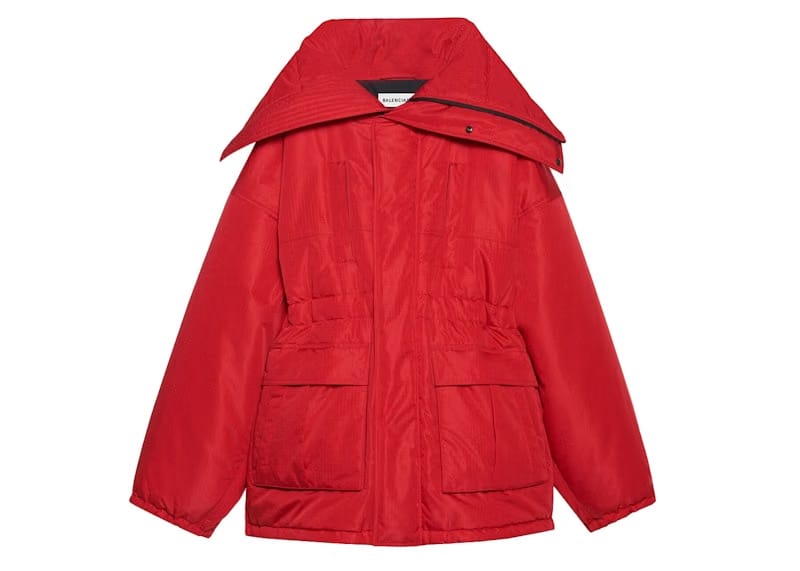 Balenciaga Womens CB Oversize Fit Parka Red
