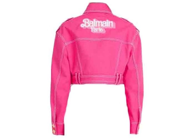 Balmain x Barbie - Denim Cropped Jacket Pink