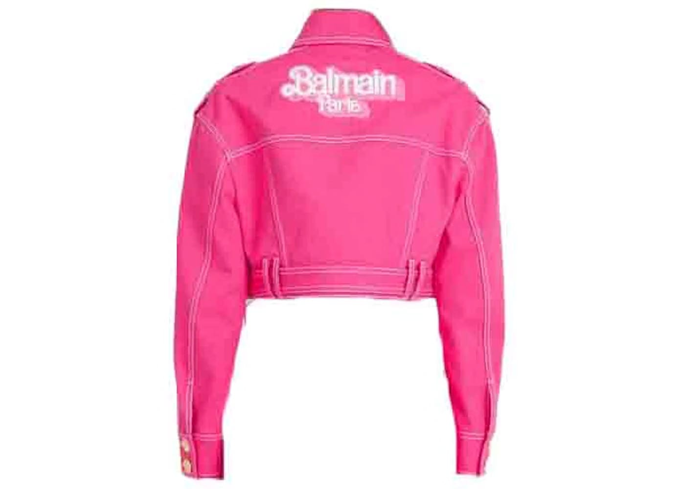 Balmain x Barbie - Denim Cropped Jacket Pink