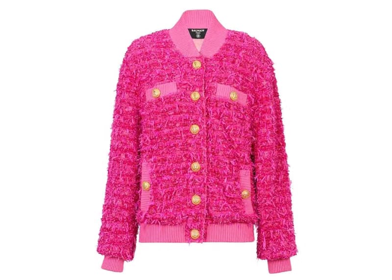 Balmain x Barbie - Tweed Bomber Jacket Pink