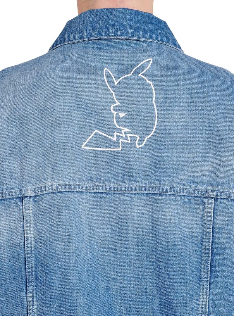 Balmain x Pokemon Print Denim Jacket Blue