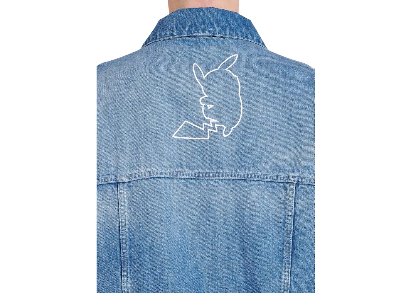 Balmain x Pokemon Print Denim Jacket Blue