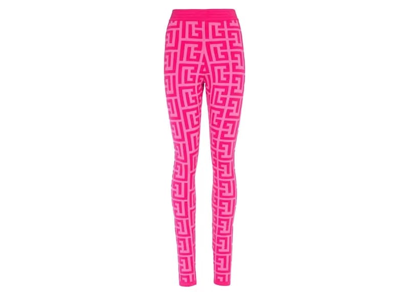 Balmain x Barbie - Knit Leggings with Light Pink Balmain Monogram