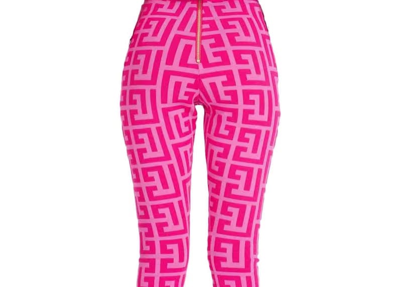 Balmain x Barbie - Knit Leggings with Light Pink Balmain Monogram