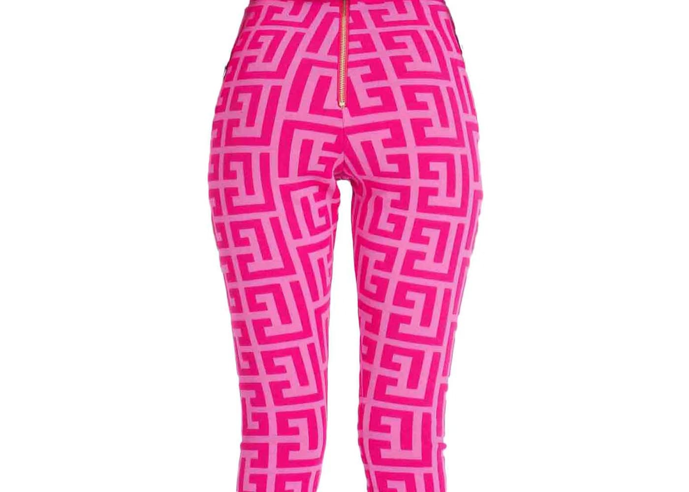 Balmain x Barbie - Knit Leggings with Light Pink Balmain Monogram