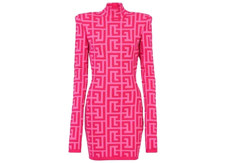 Balmain x Barbie - Shorts Dress with Light Pink Balmain Monogram