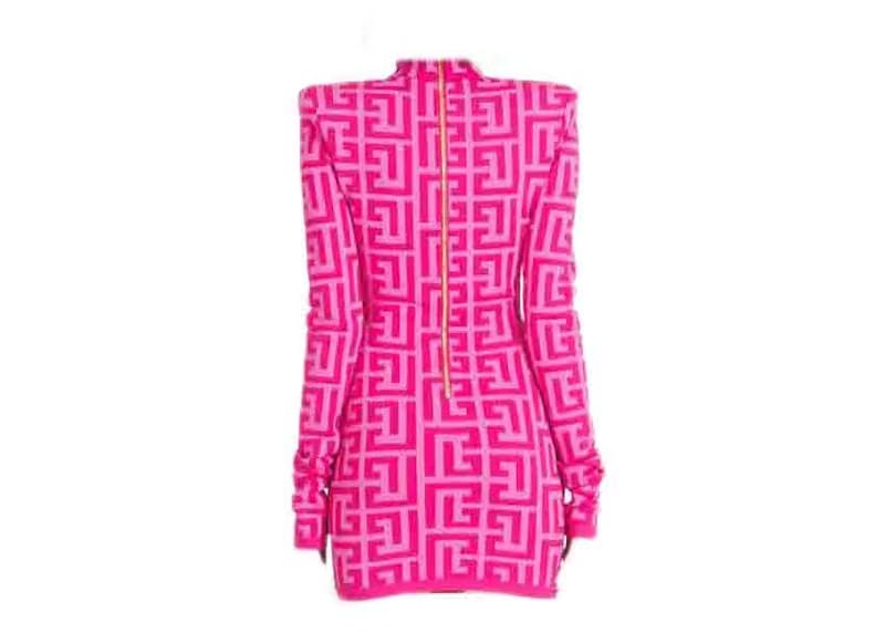 Balmain x Barbie - Shorts Dress with Light Pink Balmain Monogram