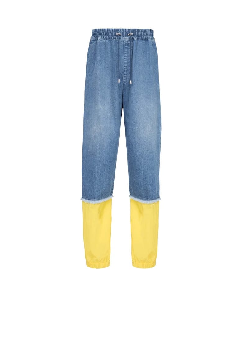 Balmain x Pokemon Nylon Cargo Jeans Blue