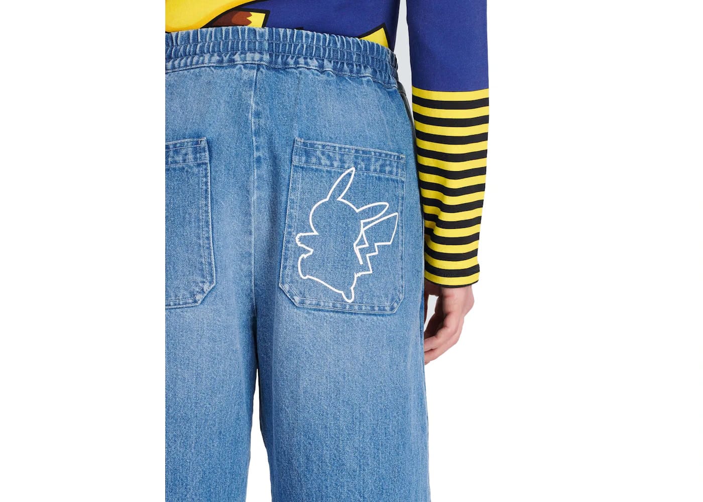 Balmain x Pokemon Nylon Cargo Jeans Blue