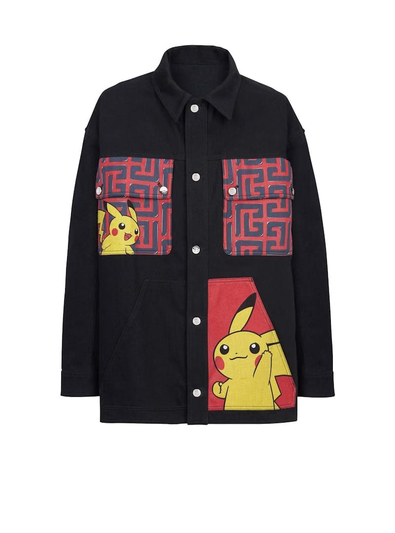 Balmain x Pokemon Print Denim Jacket Red