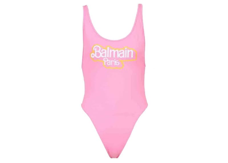 Balmain x Barbie - Racerback One-Piece Light Pink with White Balmain Paris Logo