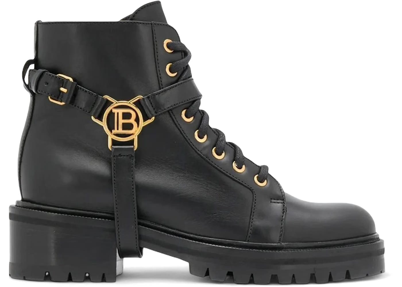 Balmain Leather Ranger Boots Black (Women's)