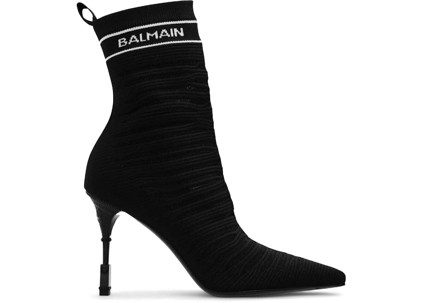 Balmain High Heel Intarsia Knit Boots Black (Women's)