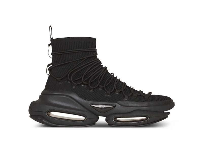 Balmain B-Bold High-Top Black Knit