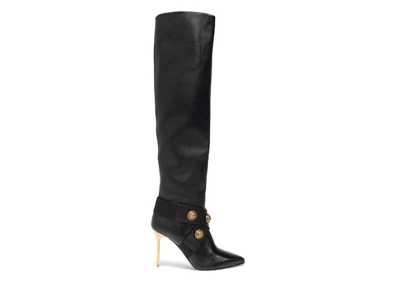 Balmain Alma Leather Boots Black (Women's)