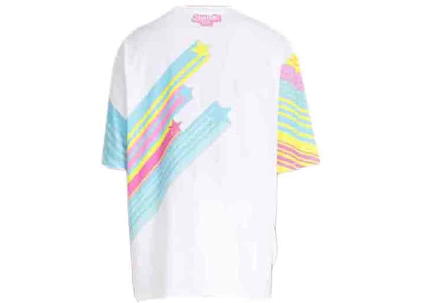 Balmain x Barbie - Oversized Cotton T-Shirt Multicolor with Pink Balmain Logo Print