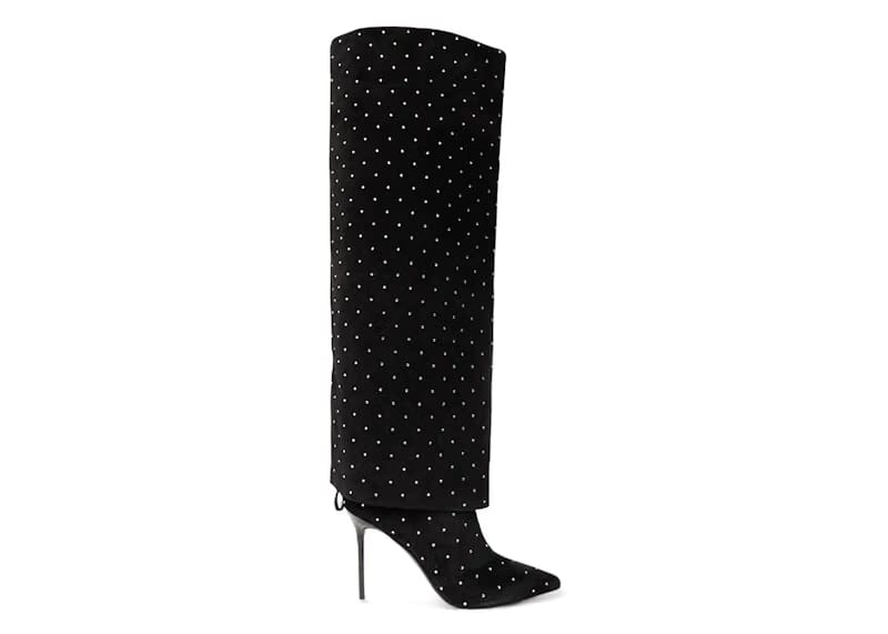 Balmain Ariel Crystal Embellished Pointed-Toe Boots Black (Women's)
