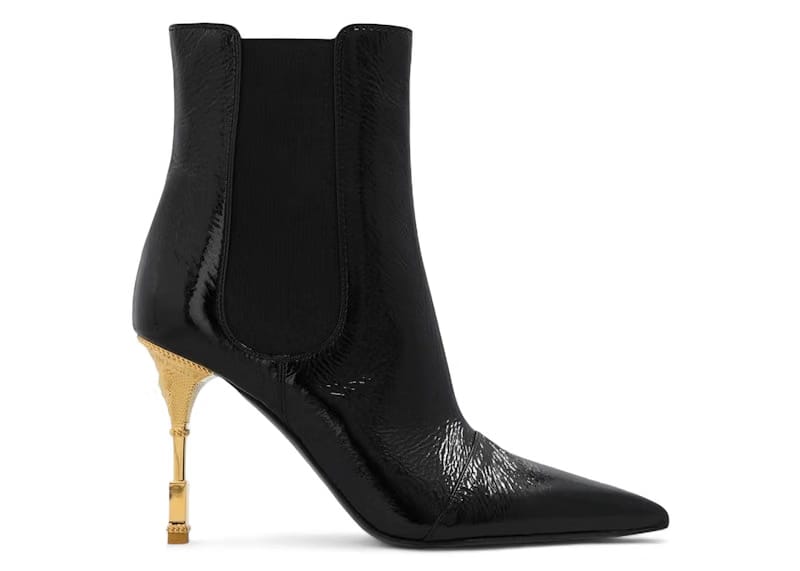 Balmain Moneta Leather Ankle Boots Black (Women's)