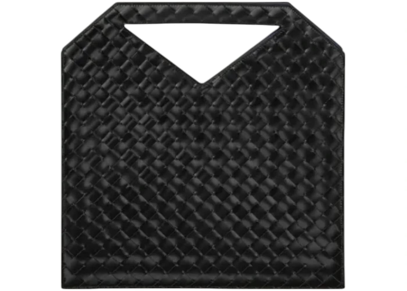 Bottega Veneta Small Intrecciato Flat Handbag Black