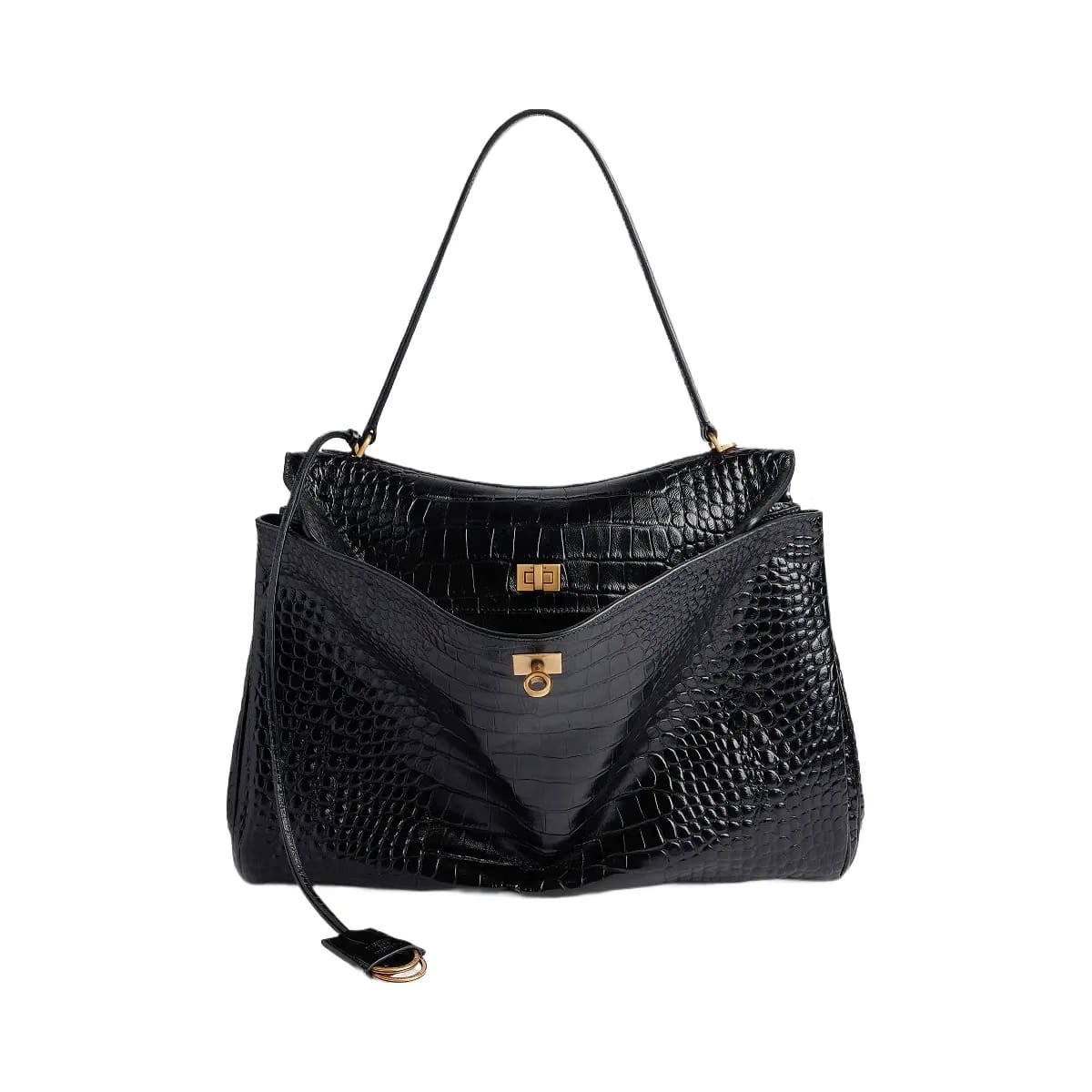 Balenciaga Rodeo Large Croc Embossed