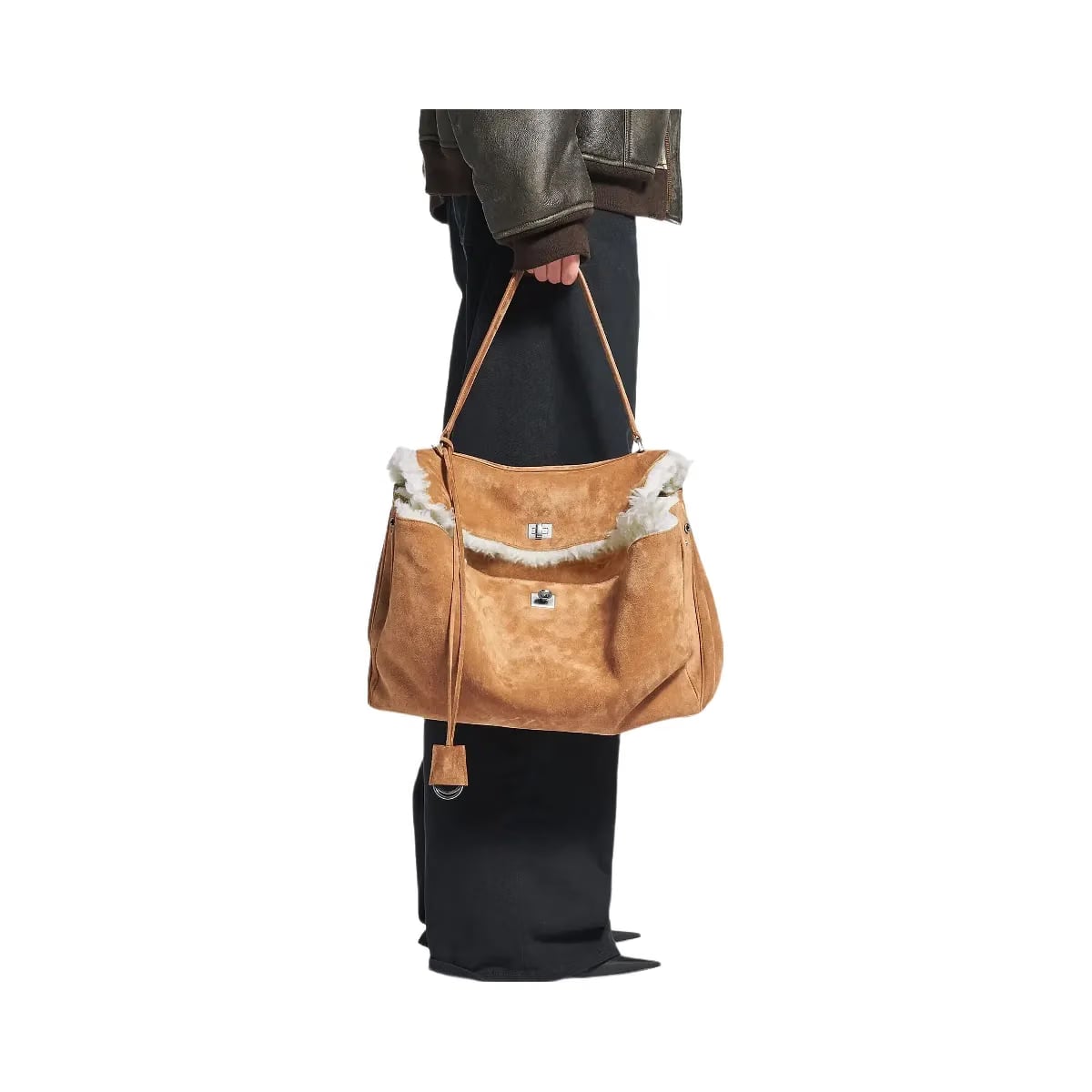 Balenciaga Rodeo Large Suede Wool