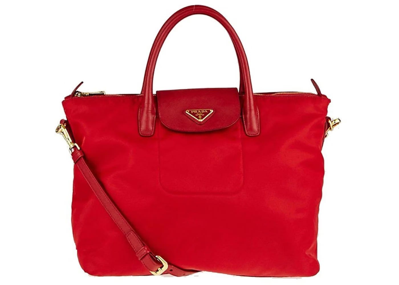 Prada Shopping Tote Tessuto Red